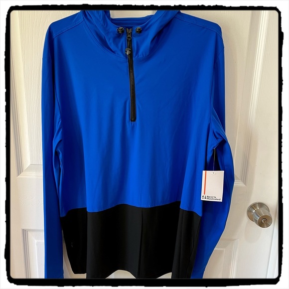 NWT Blue and Black Light Weight Hoodie - Picture 1 of 3